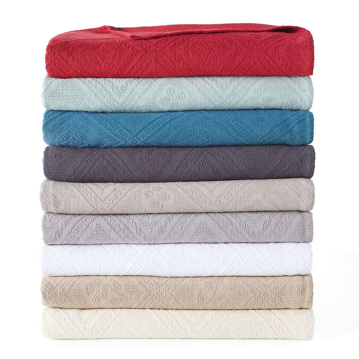 Dessus de lit coton jacquard, Indo - Bleu céladon - 160 x 230 cm - 5