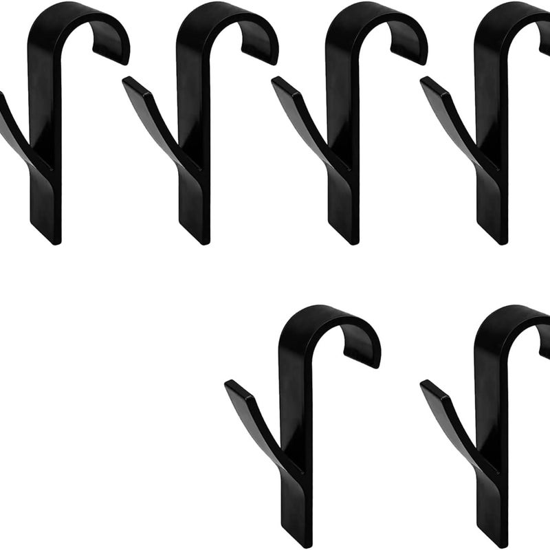 Wsporniki haków do grzejnika, haczyki na ręczniki do łazienki, wieszak na ręczniki, 6 haczyków do łazienki (czarny) 9,6 cm