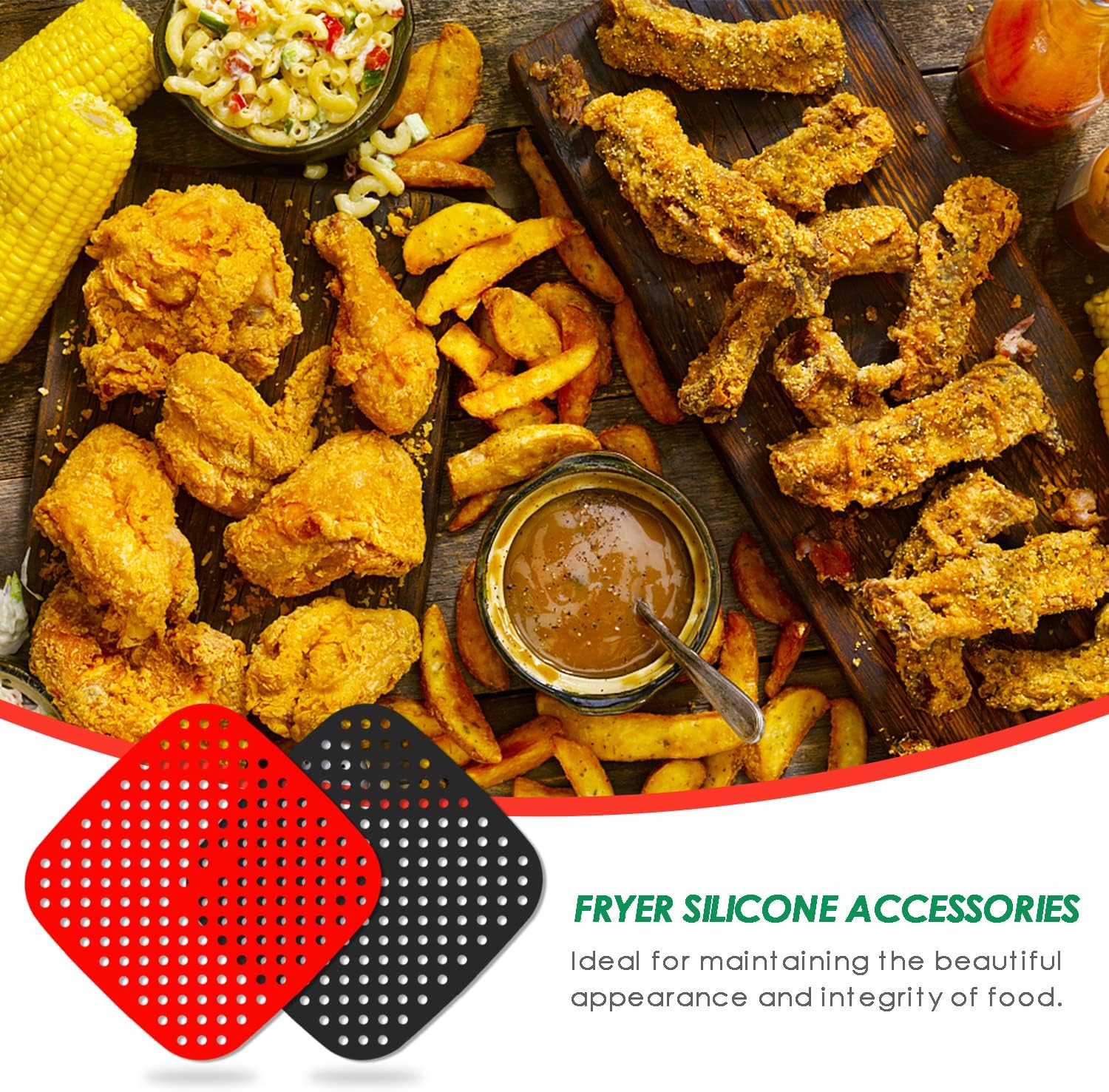 Friggitrice ad Aria Calda in Silicone per friggitrice ad Aria Calda, 8QT Riutilizzabile Piazza Resistente al Calore Ciotola per Air Fryer Stampi in Silicone per Air Fryer, Forno E Microonde