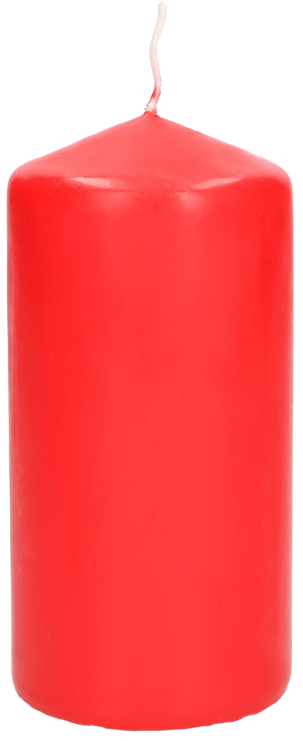 Świeca bryłowa stołowa klasyczna czerwona 12 cm - KOTARBAU