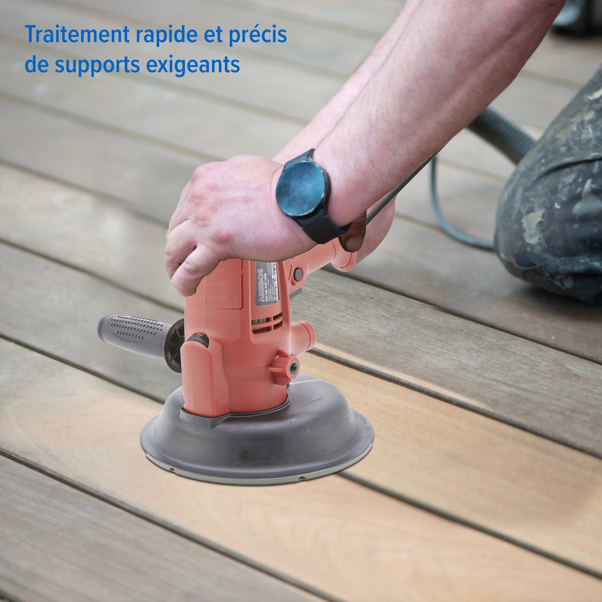 AREBOS Ponceuse de plafond 710W avec aspiration et 18x papier abrasif | 6 vitesses | 1.500-3.000 t/mn - 4