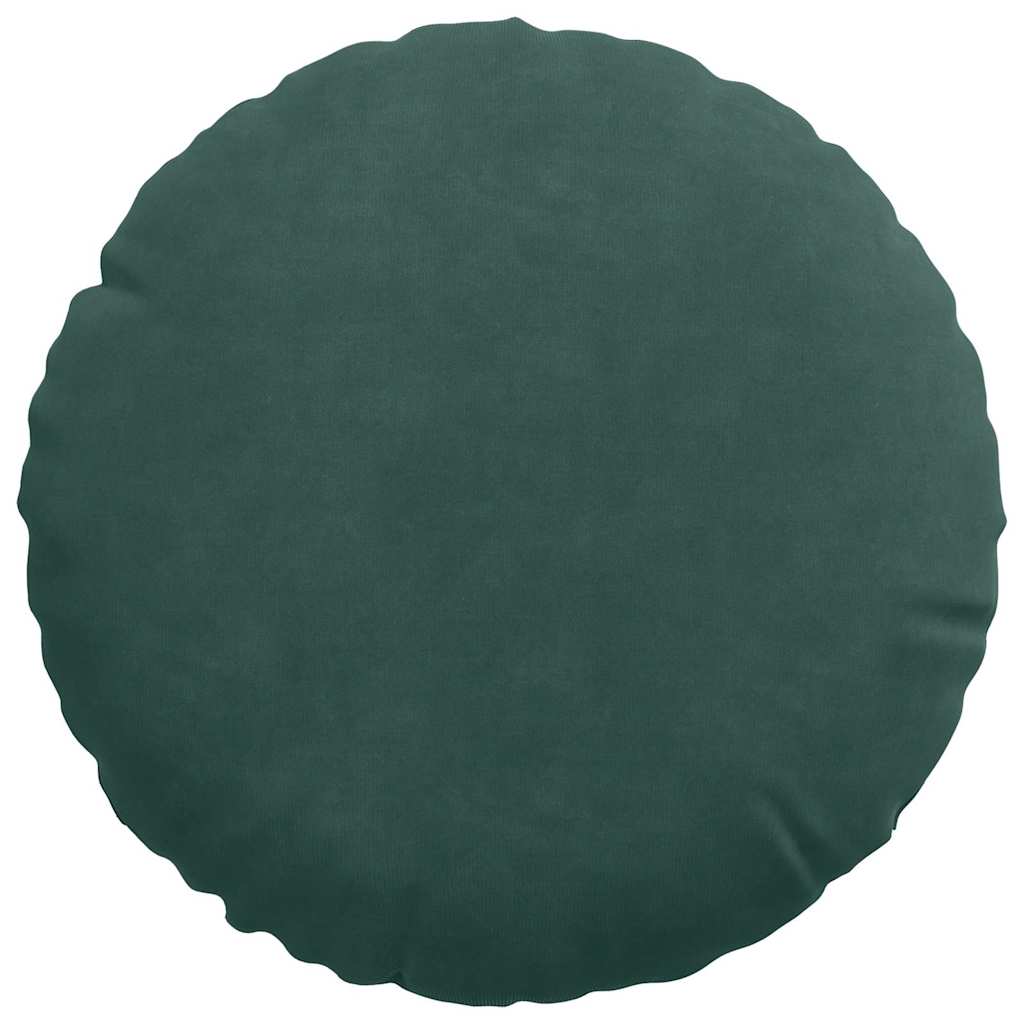 Cojines de asiento, 2 piezas, terciopelo, verde oscuro, Ø30 × 13 cm - 6
