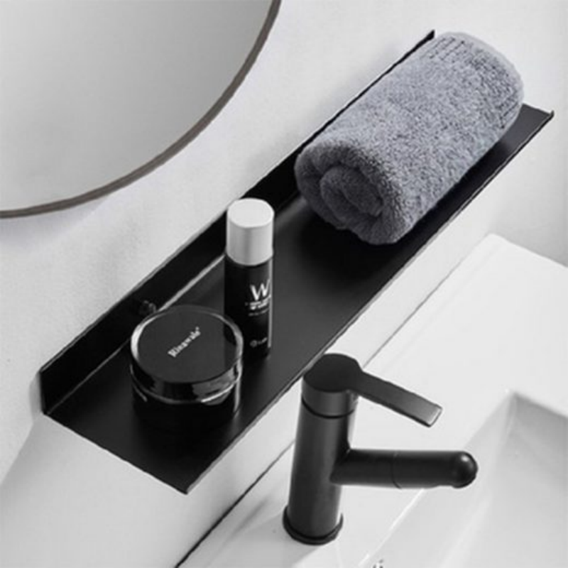 Set di 2 mensole da bagno in alluminio spaziale, 30*12.5*3 cm, adatto per il bagno, facile da installare - 5