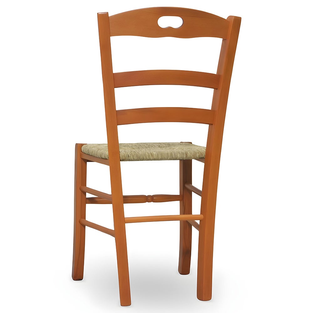 Chaise de salle à manger en bois cerisier avec siège en paille palustre - 6