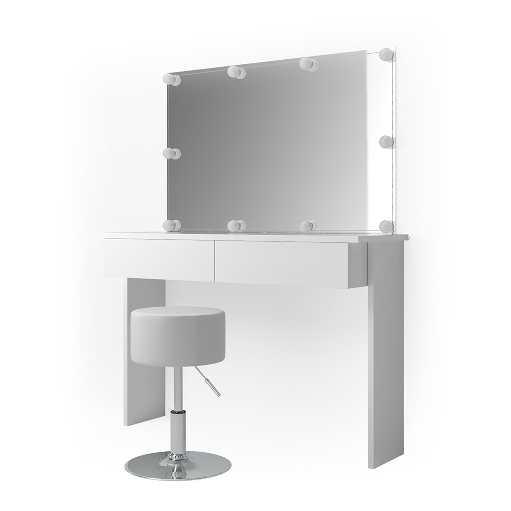 Vicco Stół jamający Azur, Biały, 120 cm z oświetleniem LED i stołkiem