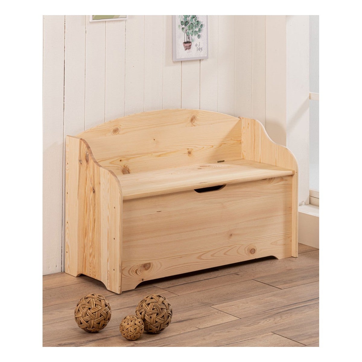 CHOEZON Baule Portaoggetti In Legno 100 Cm – Panca Contenitore Con Cerniera Di Sicurezza, Stile Rustico Bicolore Noce/bianco, Per Camera Da Letto E Soggiorno - 3