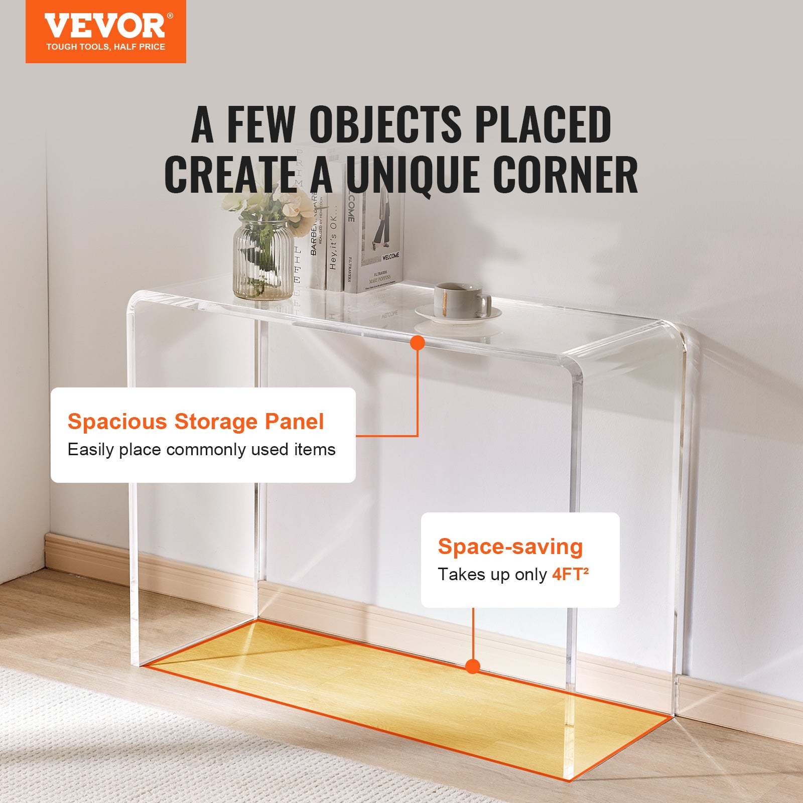 Complemento Arredo Moderno Acrilico Trasparente - Tavolo Triangolare A 3 Livelli Per Soggiorno, Camera Da Letto, Design Moderno Tavolino Angolare In Acrilico