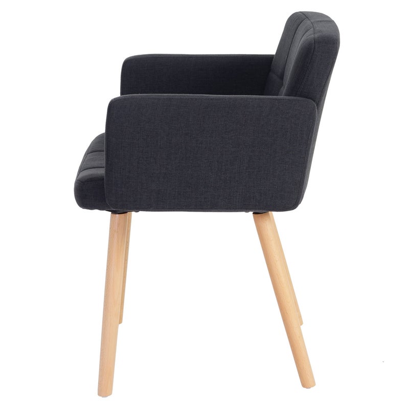 Krzesło do jadalni Orlando II, krzesło kuchenne, retro design ~ tekstylny, ciemnoszary