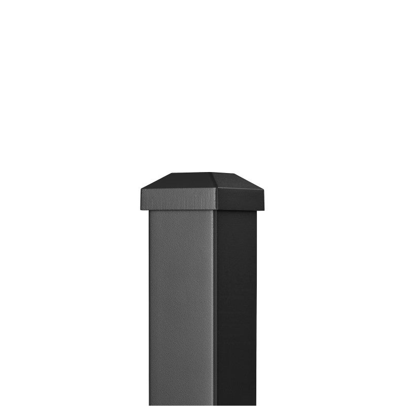 Poteau aluminium tradition style ferronnerie sur platine avec chapeau H 86.5 cm Noir - 3