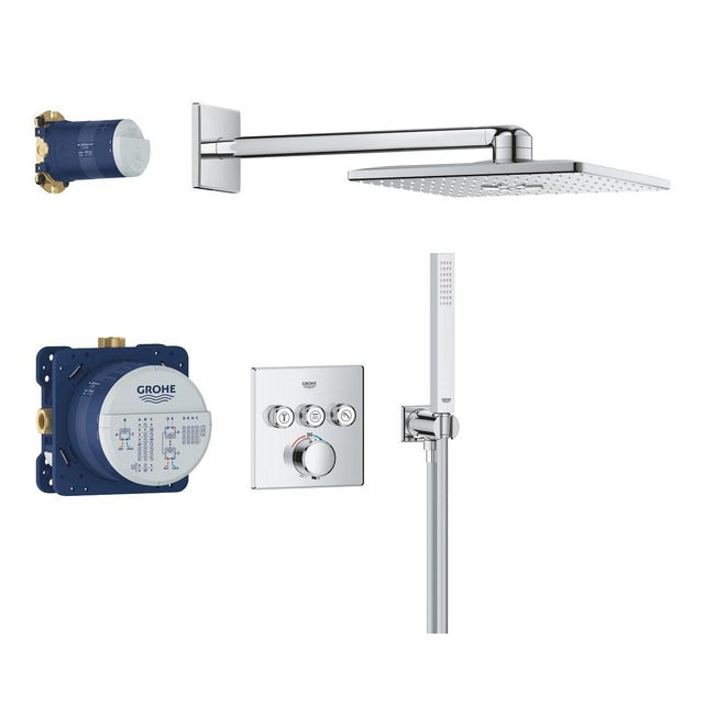 GROHE 34883000 Precision THM Rd Conc 2 Func Shw Sys Duschsystem Infu00e4lld Med Vitalio Start 250, Krom