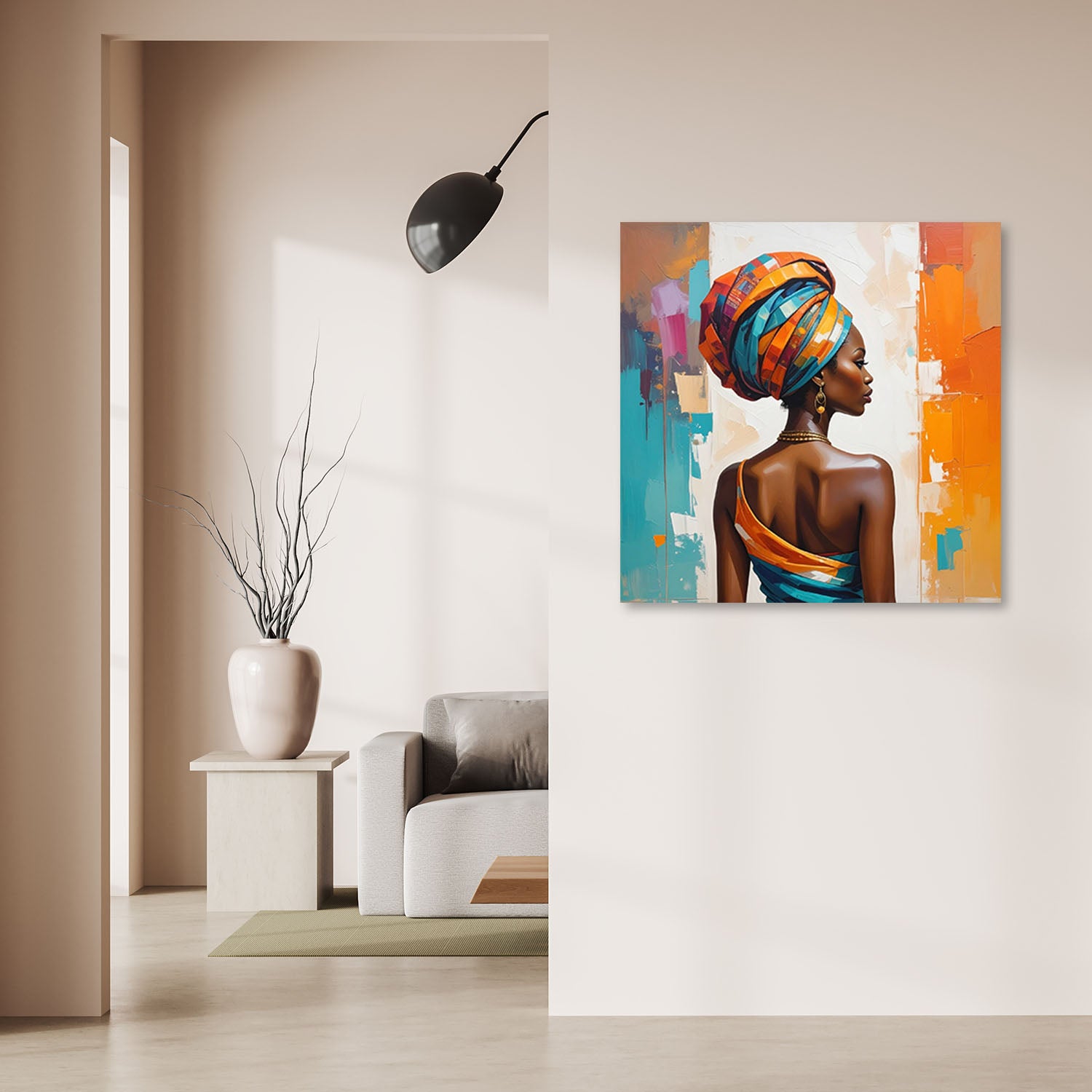 Obraz do salonu sypialni, Afrykańska Kobieta Kolorowy 60x60 - 2