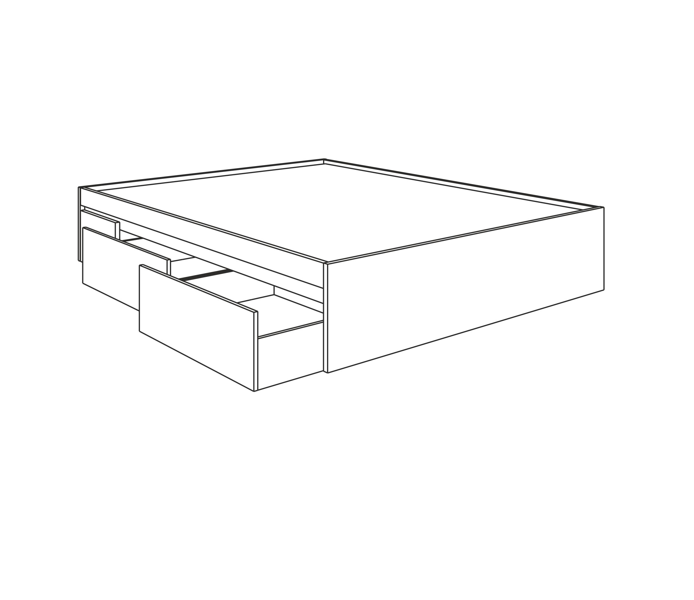 Mobelcenter - Cama de Matrimonio con 4 cajones Kendra - Color Roble Canadian - Ancho: 156 cm x Fondo: 196 cm x Alto: 37 cm (Roble Canadian) (1104) - 6