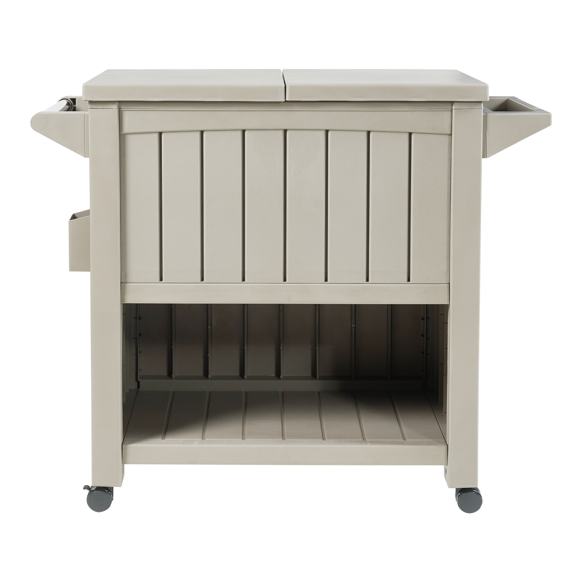 Chariot de service avec glacière Arsita 102 x 47 x 87 cm beige aspect bois casa.pro - 6
