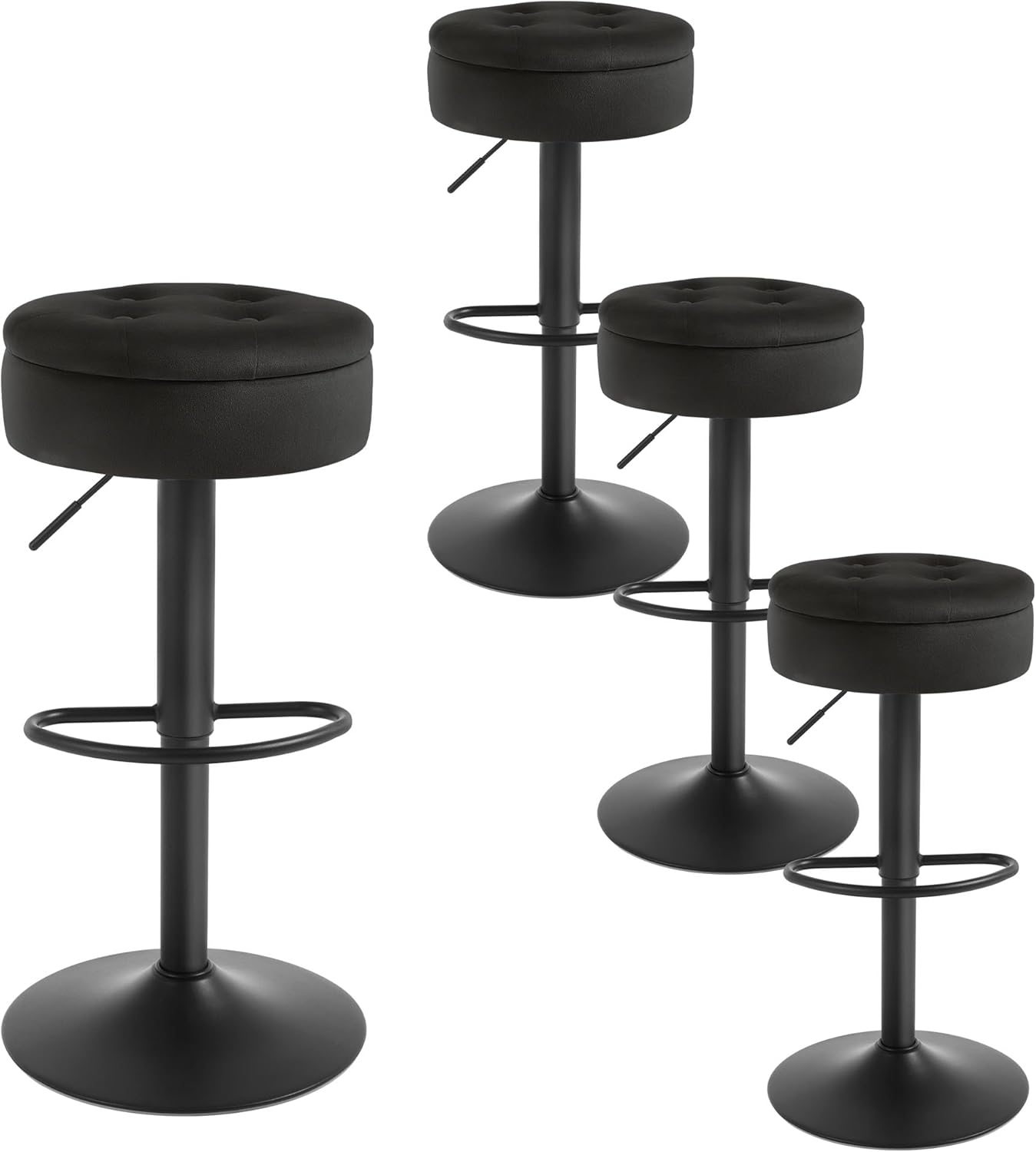 Lot de 4 Tabouret Bar WOLTU, Tabouret Pivotant à 360°, Velours + Métal ...