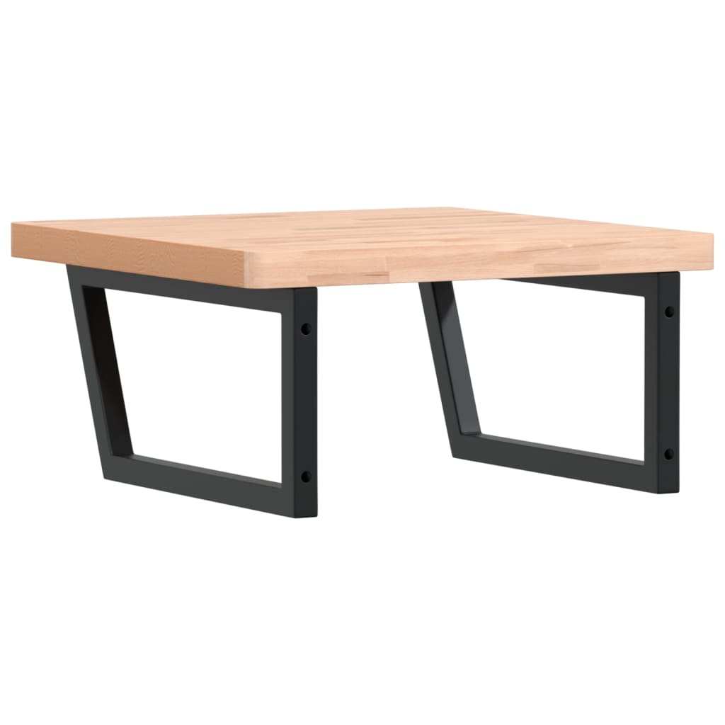 Maison Exclusive - Ripiano a Parete per Lavabo in Acciaio e Massello di Faggio - 6