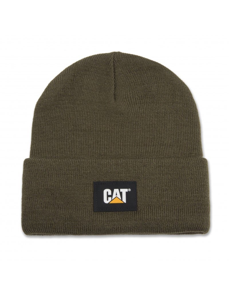 CAT LABEL CUFF BEANIE ARMY MOSS