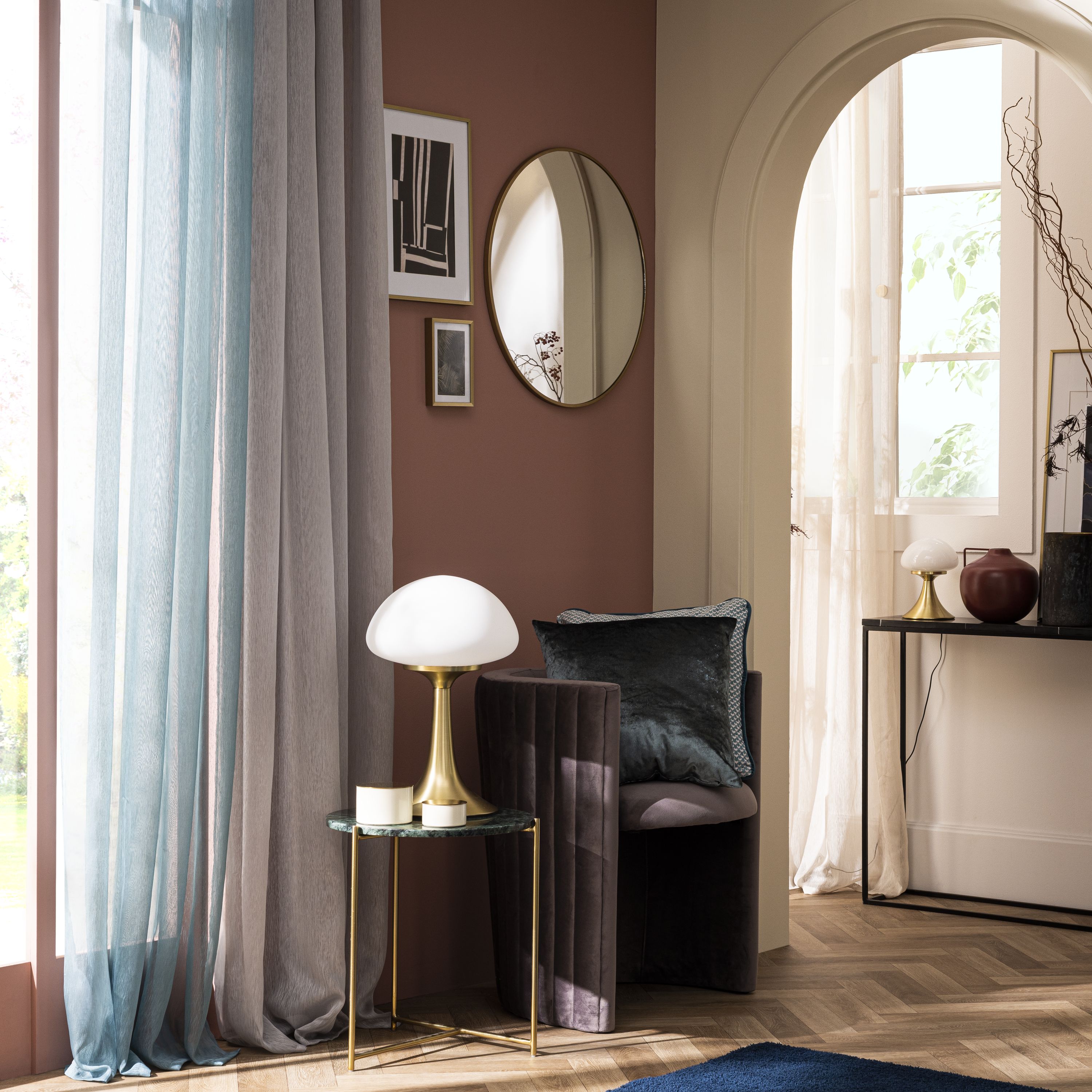 Miroir rond diamètre 60 cm métal doré BRIA - INSPIRE - 2