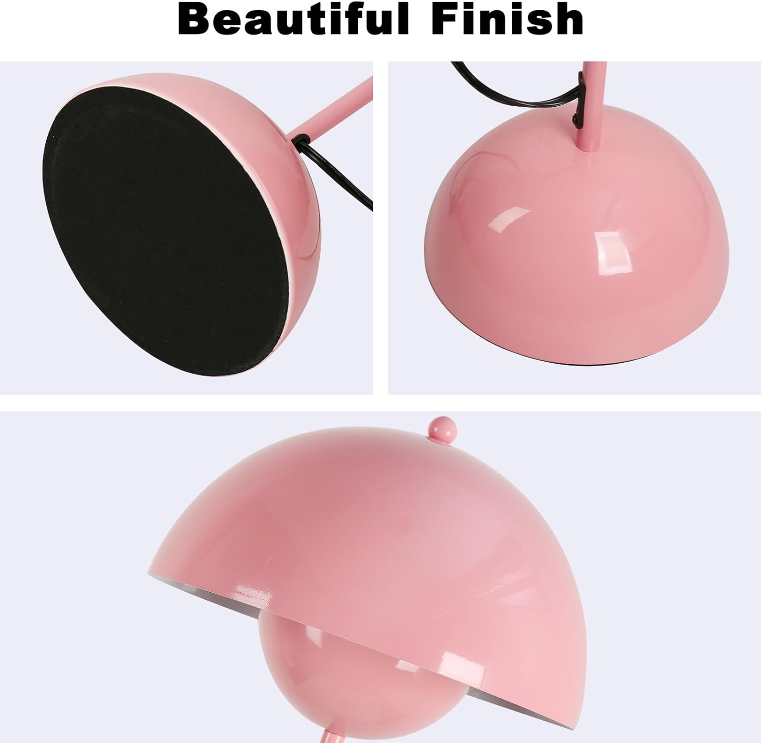 Lampe de Sol de Design Nordique Rose et Base Parabolique Douille E27 pour Salon, Salle à Manger et Chambre. - 2