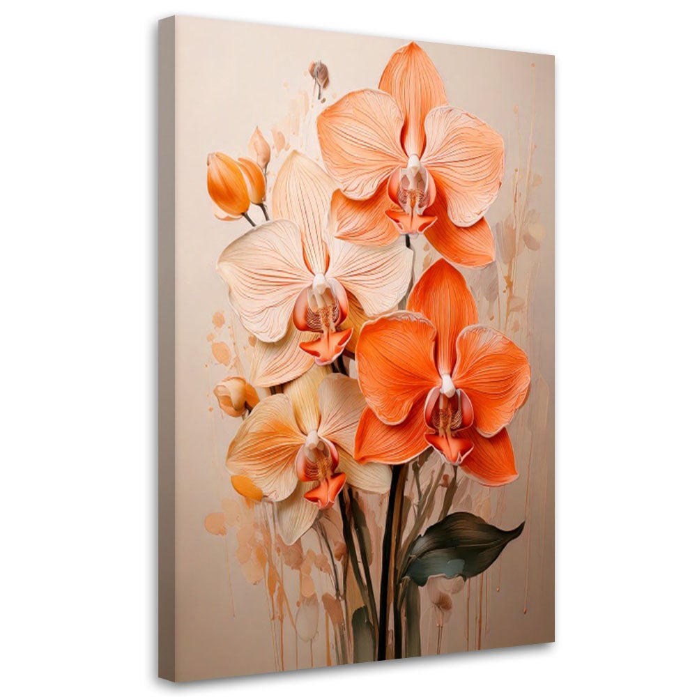Obraz do salonu orchidea akwarela beżowy neutralny 60x90