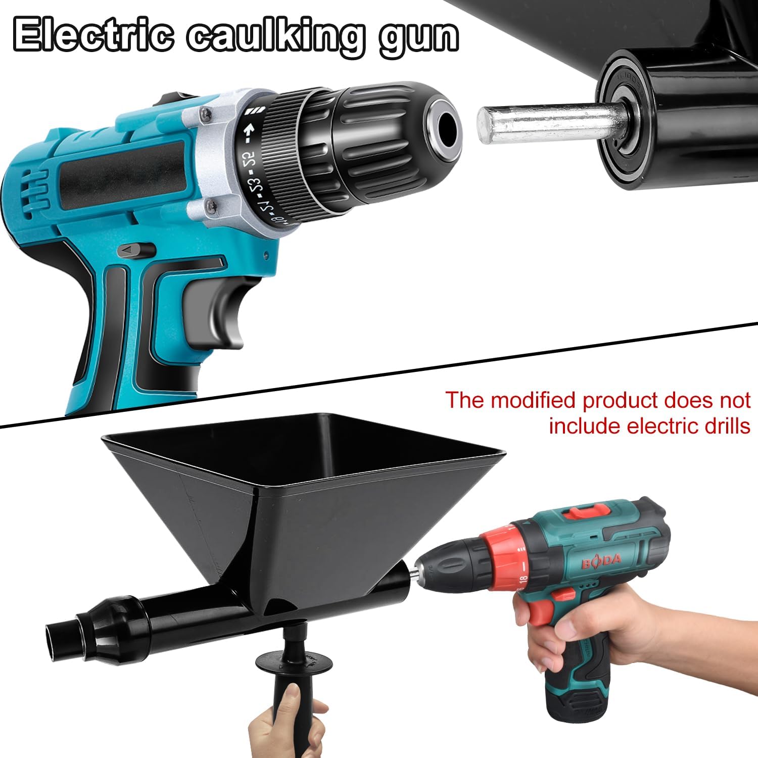 Pistolet Joint Électrique Portable avec 4 Embouts, Pistolet Ciment Électrique, Sans Perceuse Électrique, Jointoyeuse pour le Jointoiement de Mortier - 6