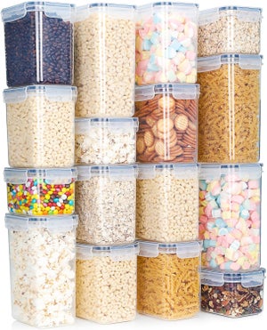 Set Di 3 Contenitori Ermetici Per Alimenti Secchi – 2,8 Litri Ciascuno – Con Misurino E Pennarello – Senza BPA - 4