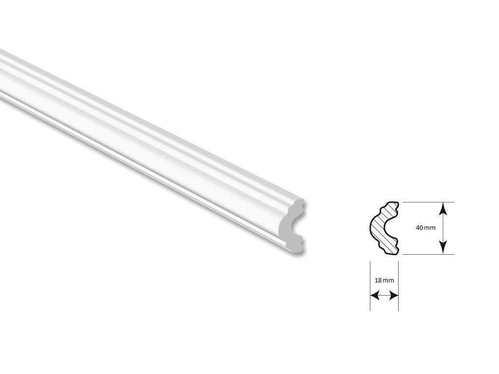 Moulure décorative 1 pièce / 2 mètres – polystyrène dur – décoration murale et plafond – DP1 - 2