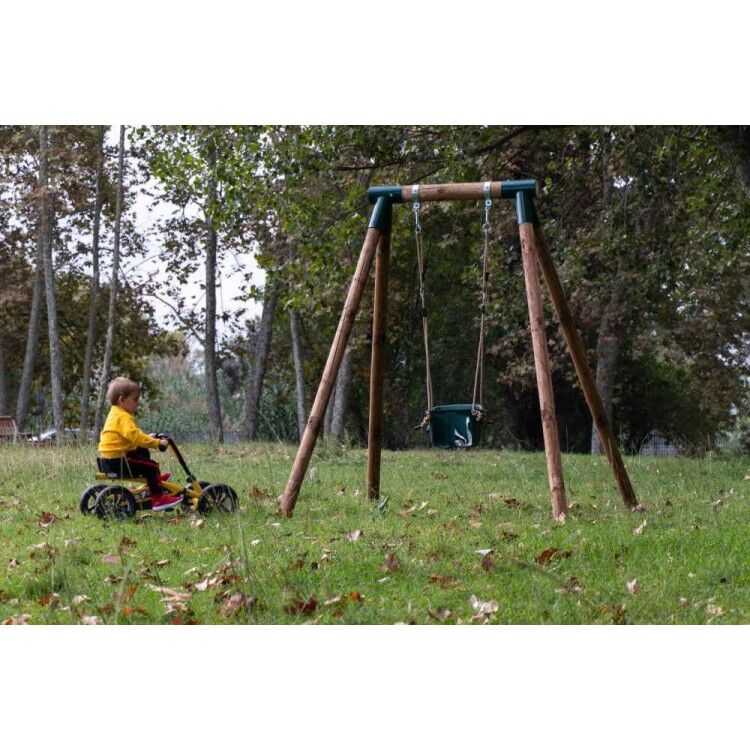 Altalena singola in legno rotondo Masgames KILA L + seggiolino per bambini - 7