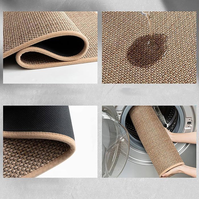 Tapis de Cuisine Devant Evier Antidérapant en Caoutchouc et Lavable, Lin, Marron , 44 x 120cm - 6