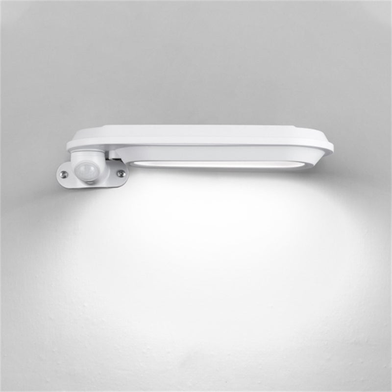 Zewnętrzny kinkiet solarny z czujnikiem ruchu - 24*8*3 cm, biała obudowa, białe światło, dowolnie regulowany kąt nachylenia