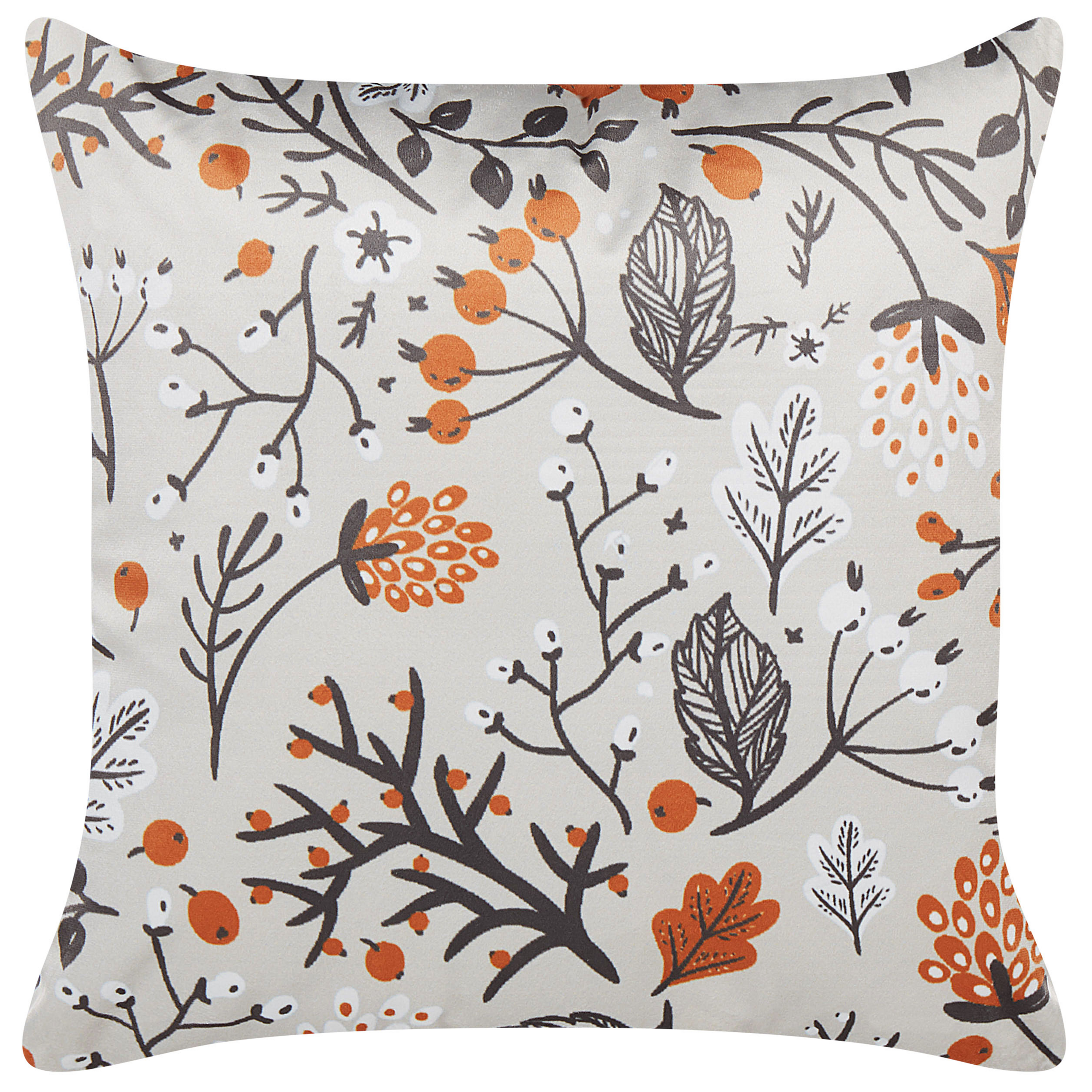 Beliani cojín decorativo montbretia terciopelo 45 x 45 cm multicolor patrón de plantas