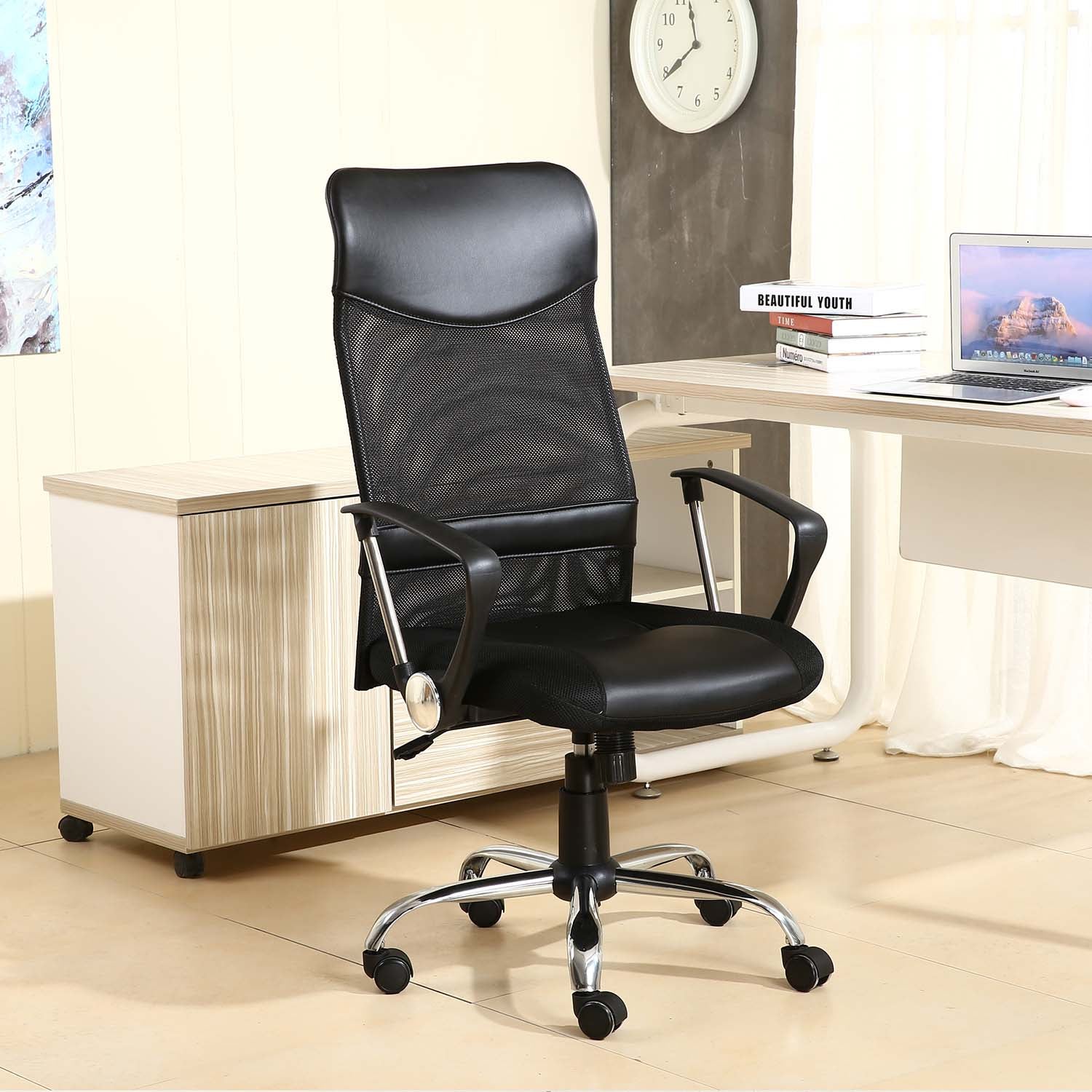 Sillón de Oficina Campus Rejilla, Color Negro, Altura Ajustable - 5