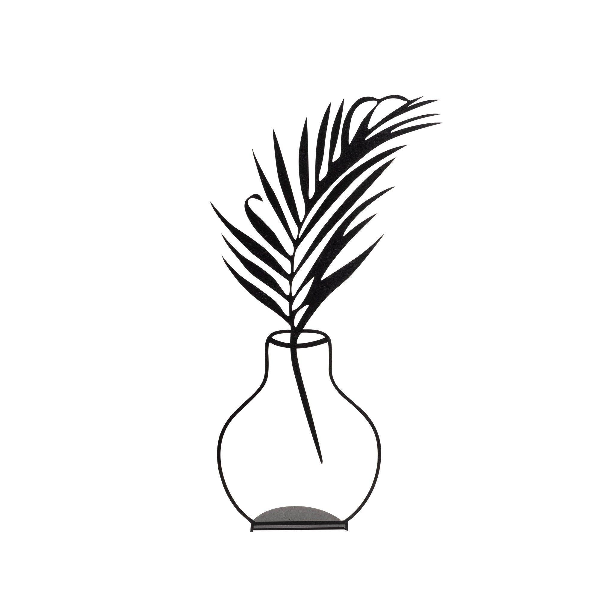 Accesoriu decorativ FLOWERPOT-6, negru, metal, 20x39 cm