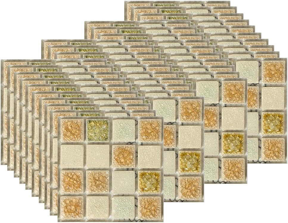 40 naklejek na płytki ścienne, 10x10 cm, wodoodporne i samoprzylepne, do dekoracji wnętrz (zestaw 3 szt.)