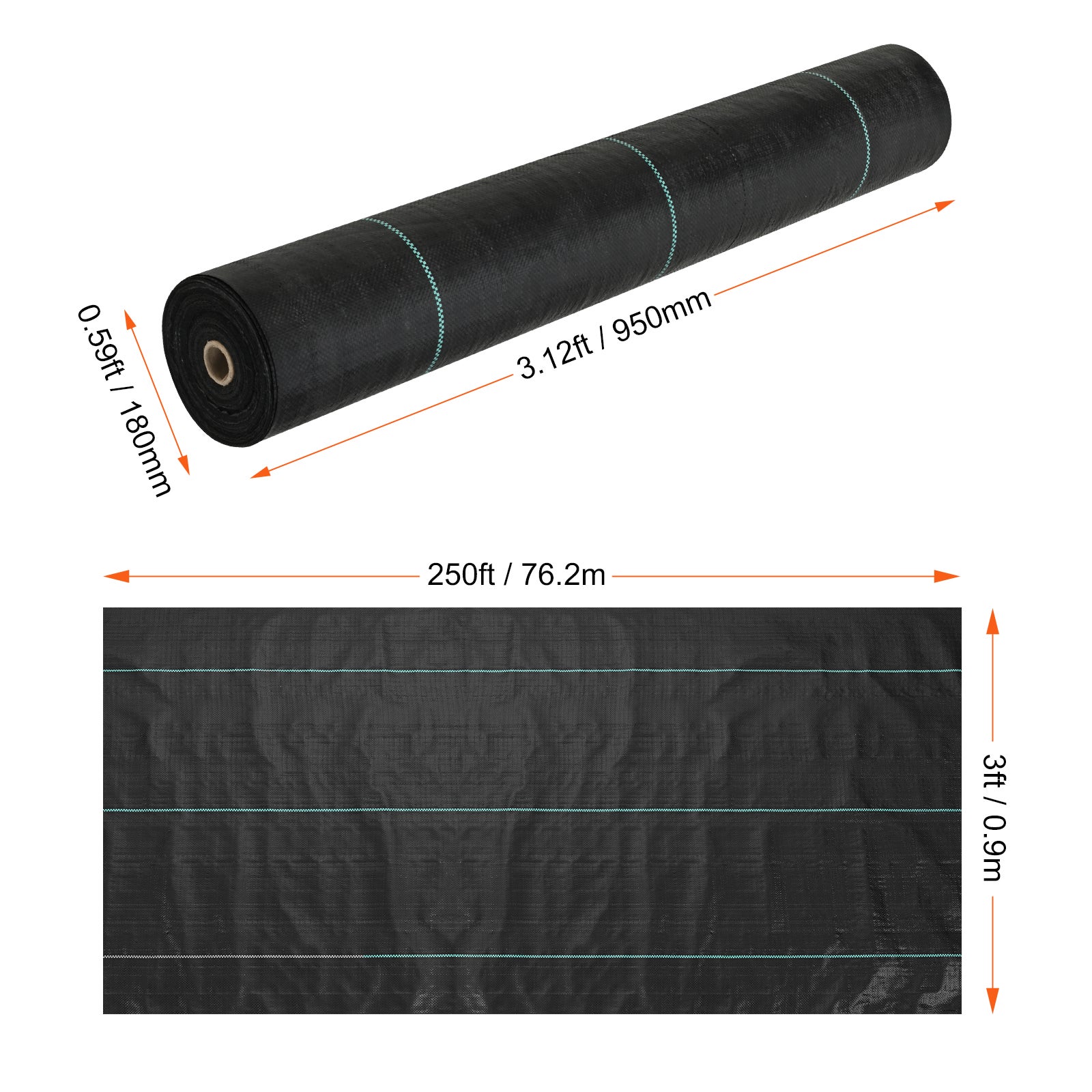 Tissu Barrière Mauvaises Herbes SucceBuy 3FTx250FT Géotextile 5OZ Sous Gravier Haute Perméabilité Jardin Allée - 2