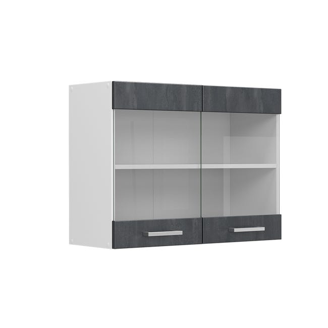 Vicco meuble de cuisine haut vitré Fame-Line, Vert Or Campagne, 80 cm Vicco meuble de cuisine haut vitré Fame-Line, Vert Or Campagne, 80 cm