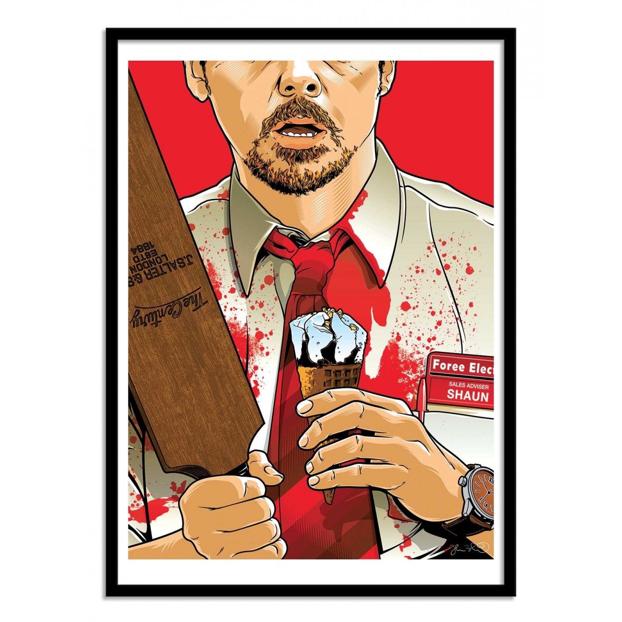 Plaque étain Rétro Shaun Of The Dead - Affiche De Film 20x30 Cm, Décoration Murale Geek, Cadeau Fan