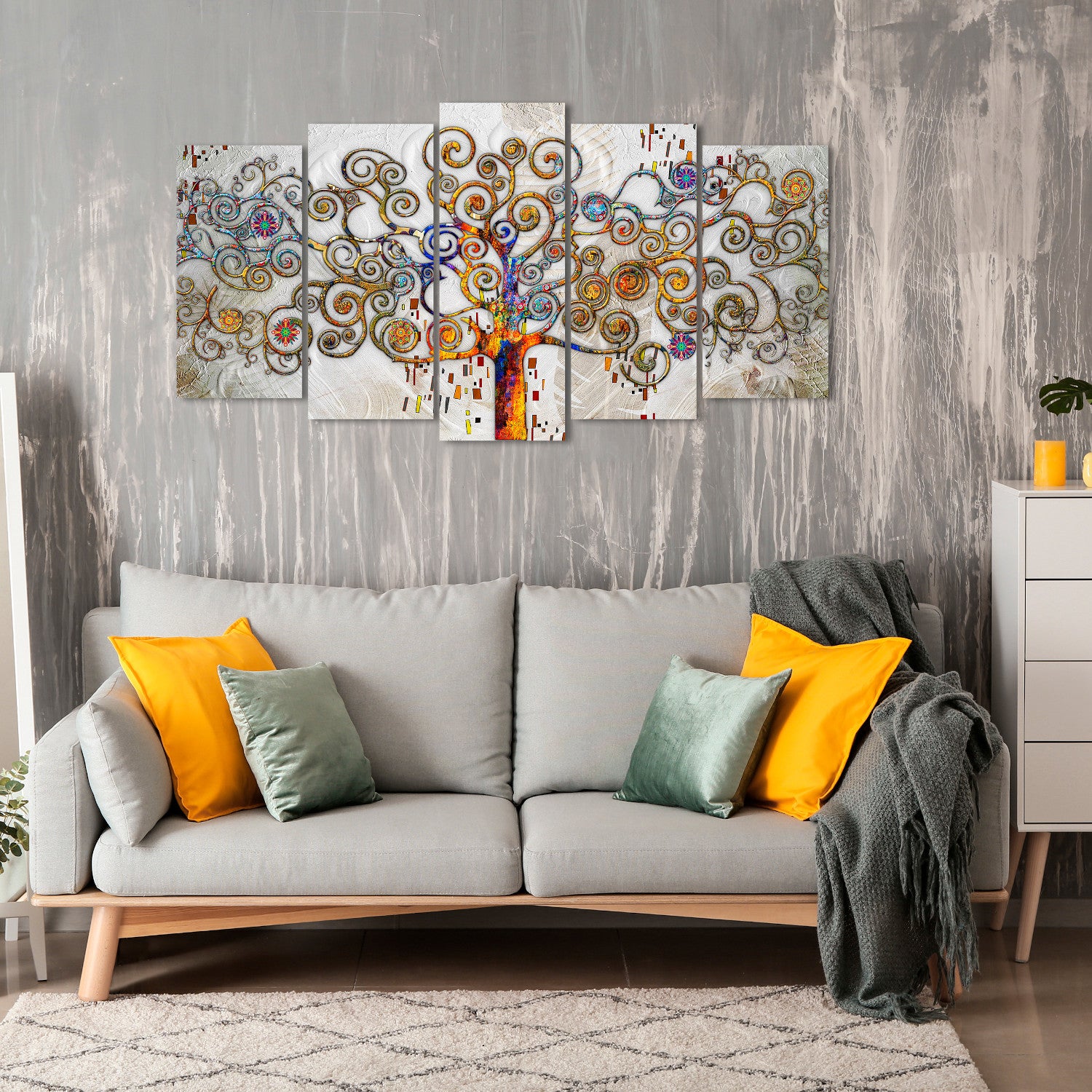 DekoArte - Impression Sur Toile Moderne | Toile Décorative Pour Le Salon Ou Le Chambre | Arbre De La Vie | 150x80cm - 4