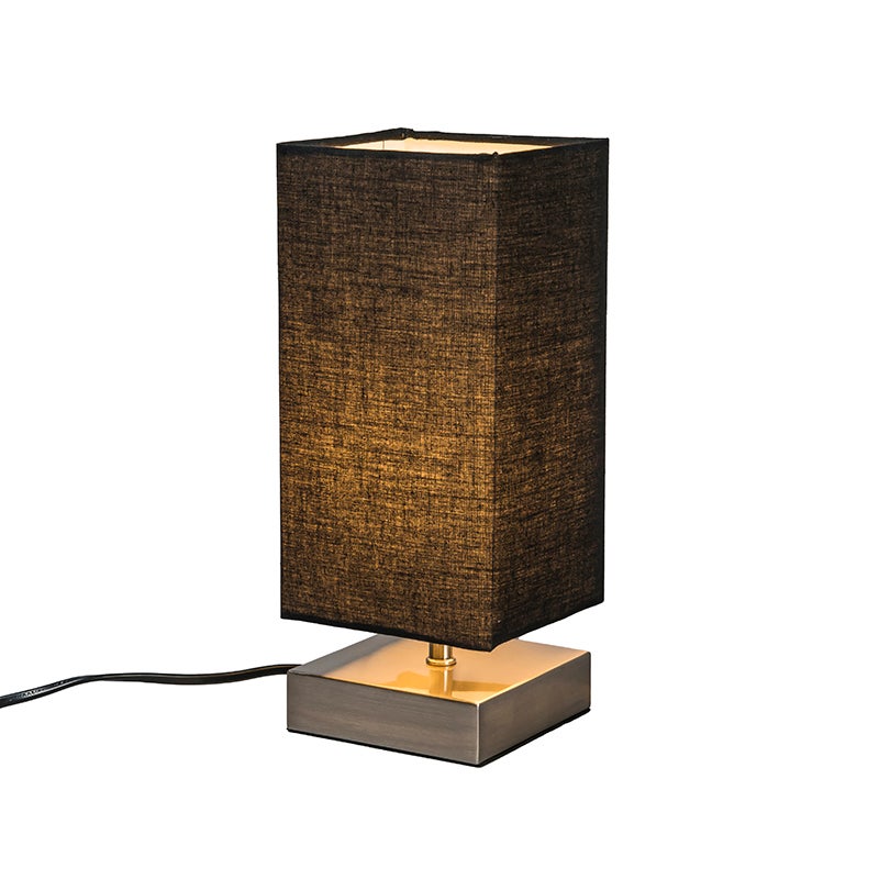 Qazqa nowoczesny lampa stołowa z kloszem - Milo Tl - czarny, kwadratowy, max. 25w, e14, 25cm, IP20 oświetlenie wewnętrzne