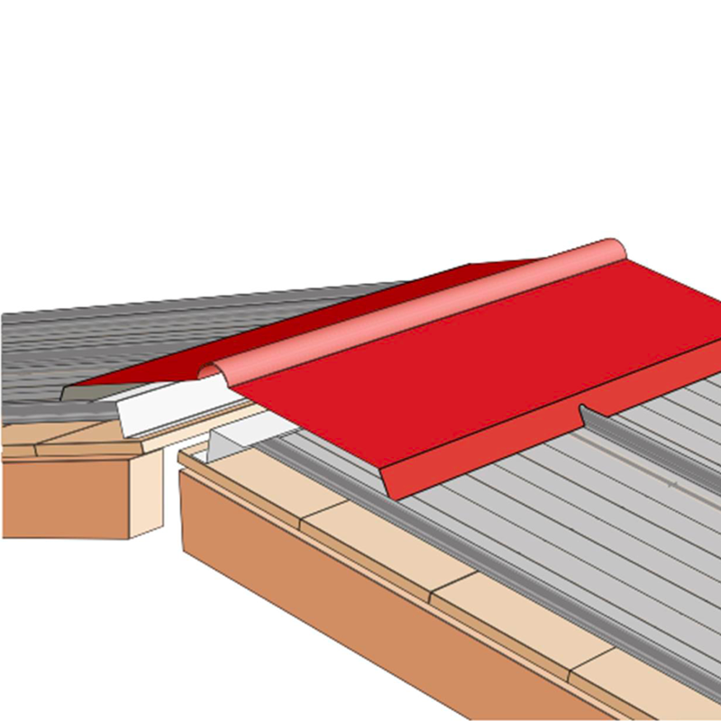 Demi Faitage Articulé à Boudin Longueur 2,10m - Rouge / Brun RAL 8012 - 2