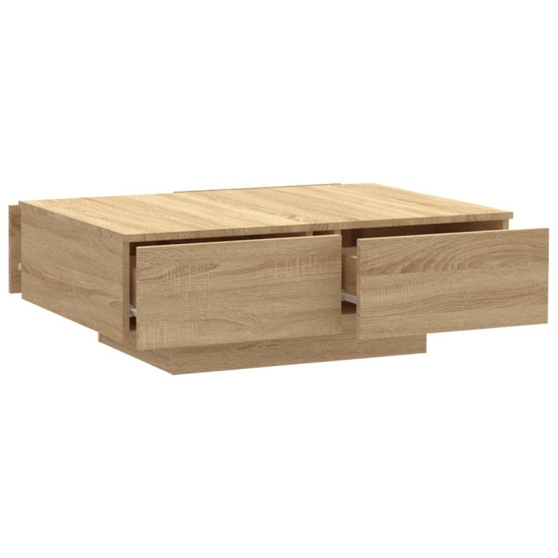 Table basse chêne sonoma 90x60x31 cm bois d ingénierie - 5