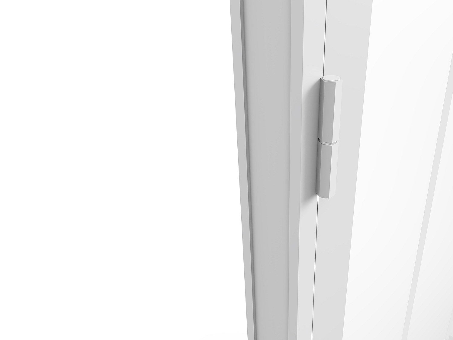 Blocco porta reversibile H204 x L83 cm Alluminio e Vetro temperato smerigliato Bianco - ERMELO - 5