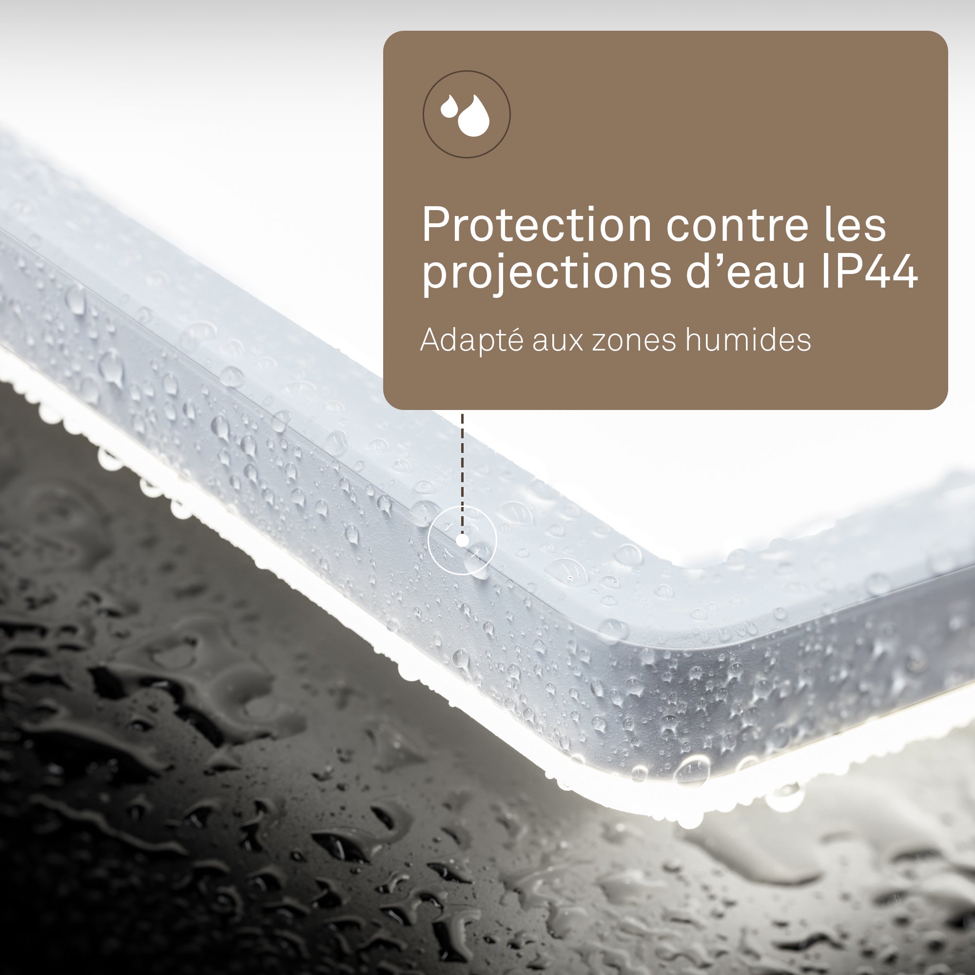 Panneau LED - Plat - Protection contre les projections d'eau IP44 - 24 x 24 cm - Blanc neutre - 16 W 1900 lm - B.K.Licht - 5