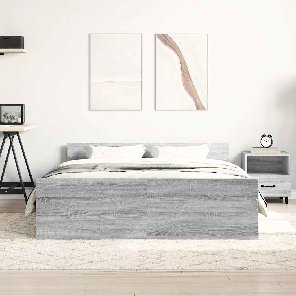 Cadre de lit sans matelas, gris, 140 × 200 cm - 3