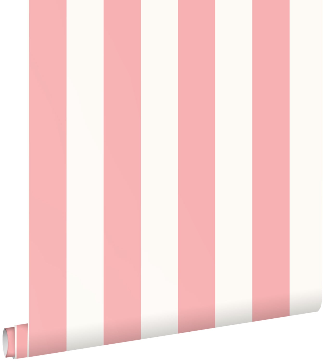 Tapeta paski jasnego różuIbiałym - 53 cm x 10.05 m - ESTAHOME