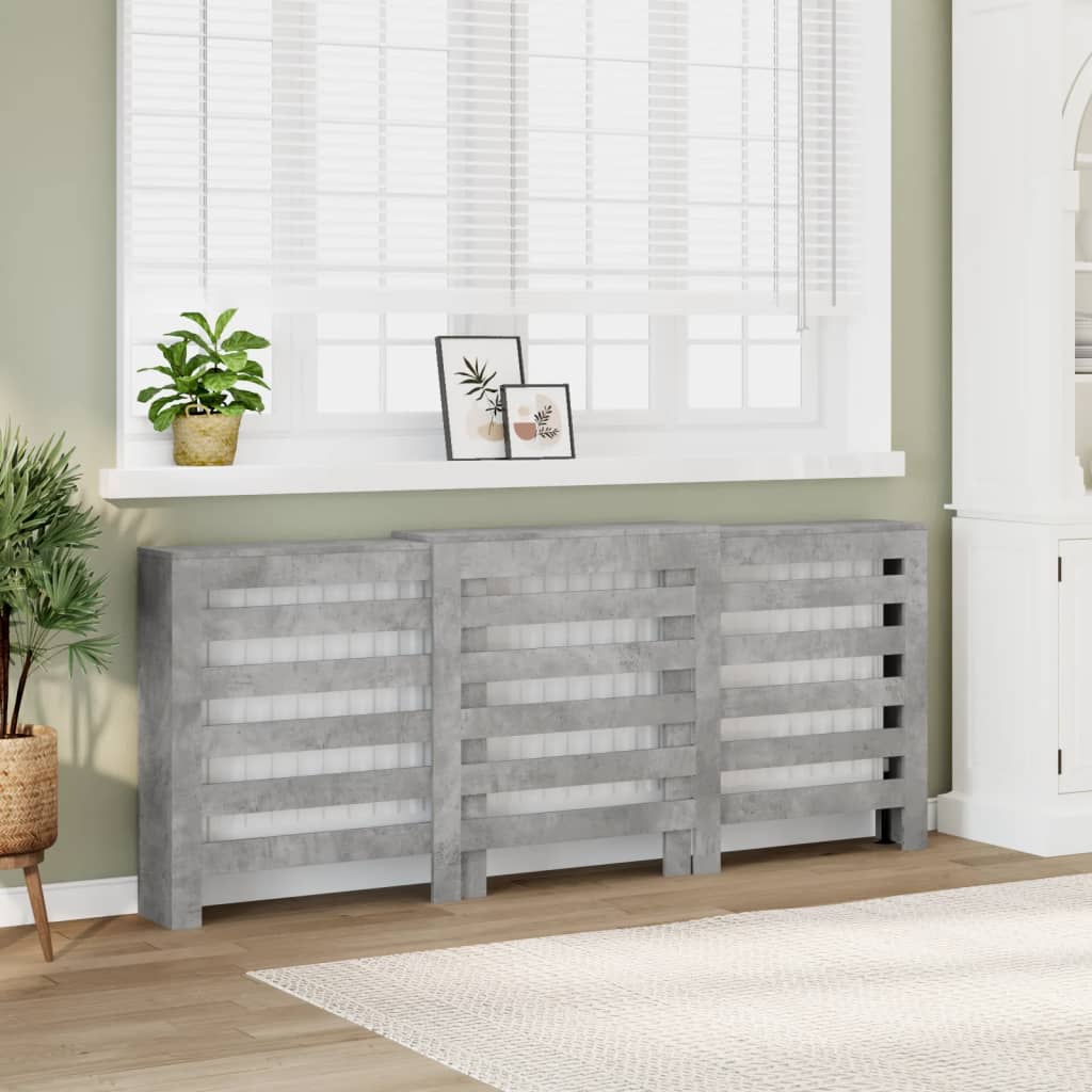 Maison exclusive - cubierta de radiador madera gris hormigón 205x21,5x83,5 cm