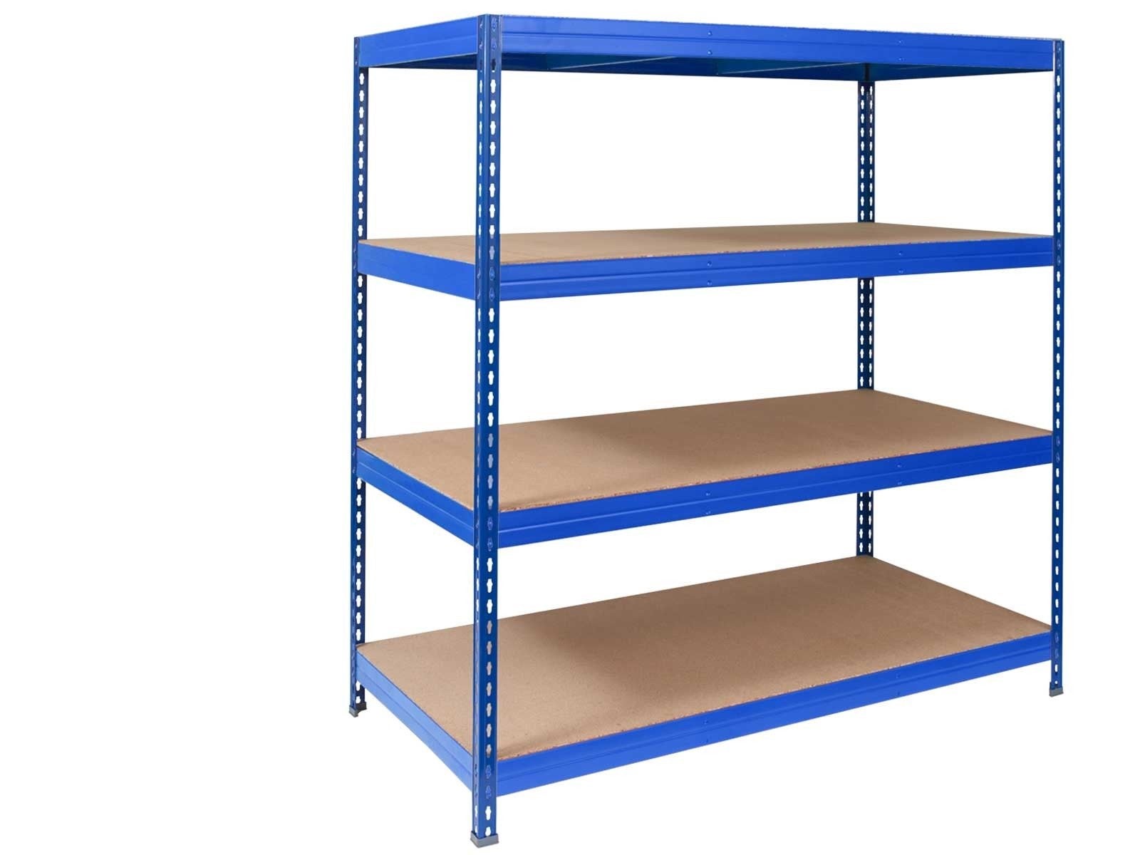 Rayonnage Étagère charge lourde Tôle d'acier 4 Étages Bleu 200 x 150 x 60 cm, Capacité de charge jusqu'à 1500 kg - 4