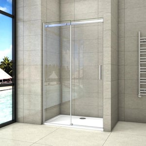 Aica Porte De Douche 110x195cm Coulissante En Niche En 8mm Verre Anticalcaire