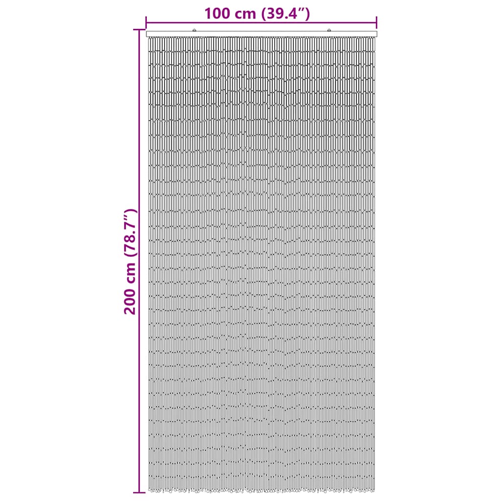 VidaXL Rideau anti-insectes imprimé bambou 100x200 cm - 6