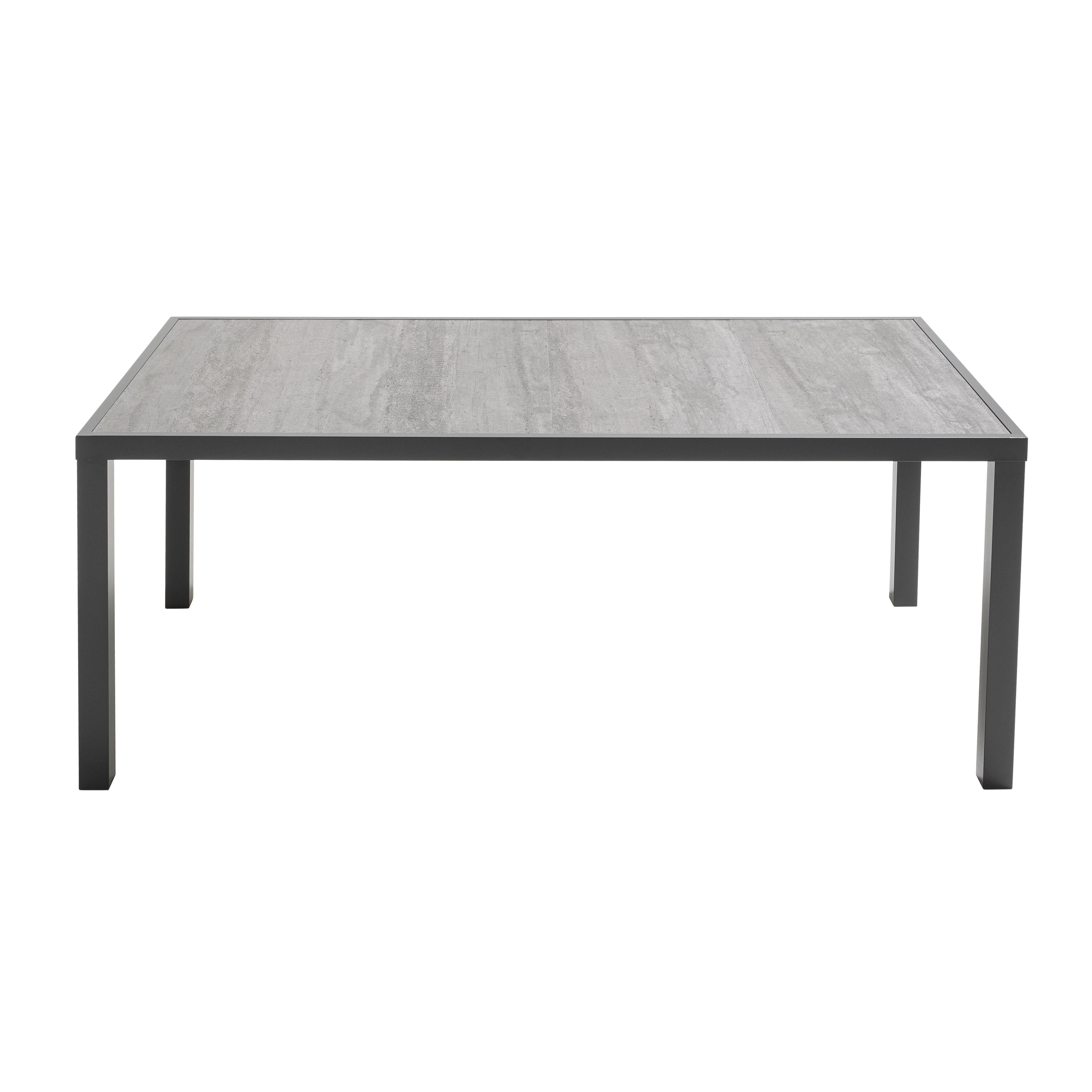 Table à manger de jardin rectangulaire en Aluminium Anthracite 8 places - 6