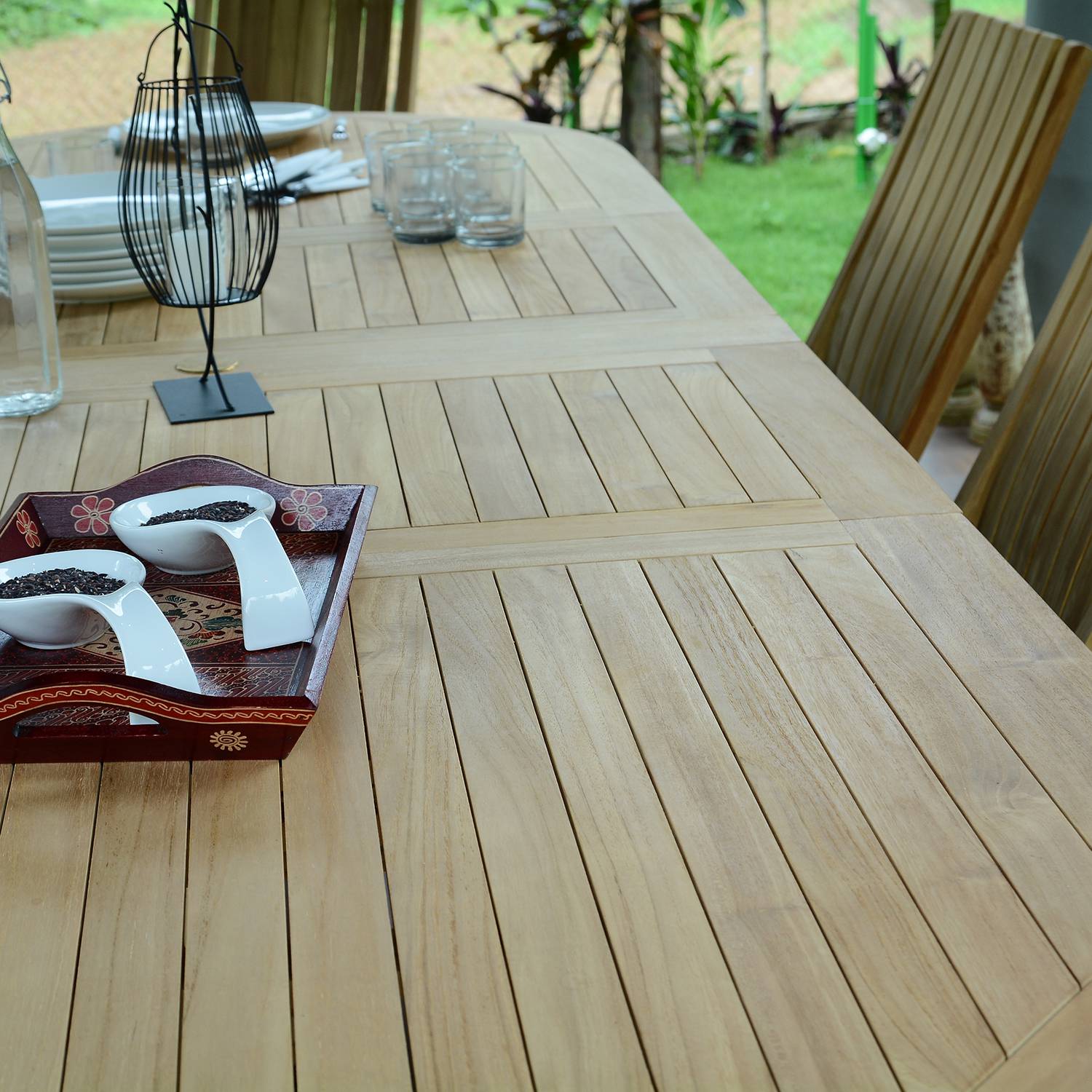 Set di mobili da giardino in teak massiccio Malte, 8 posti a sedere - 3